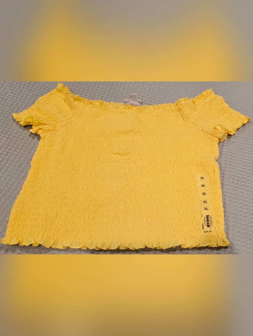 SO Smocked Goldenrod Top- NWT, Women- Junior's XL